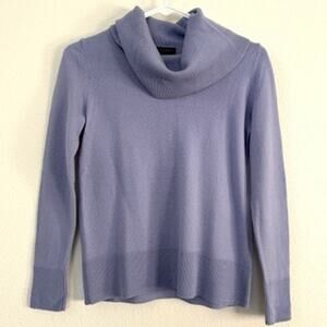Talbots Pure Merino Wool Cowl Neck Sweater Lilac XS Soft Knit Classic Cozy